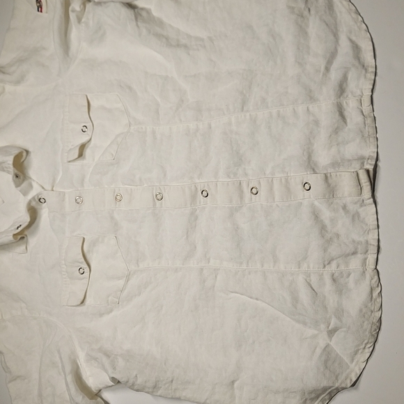 Tommy Hilfiger Women  100% Linen Button down Shirt Size 1X - Picture 5 of 10